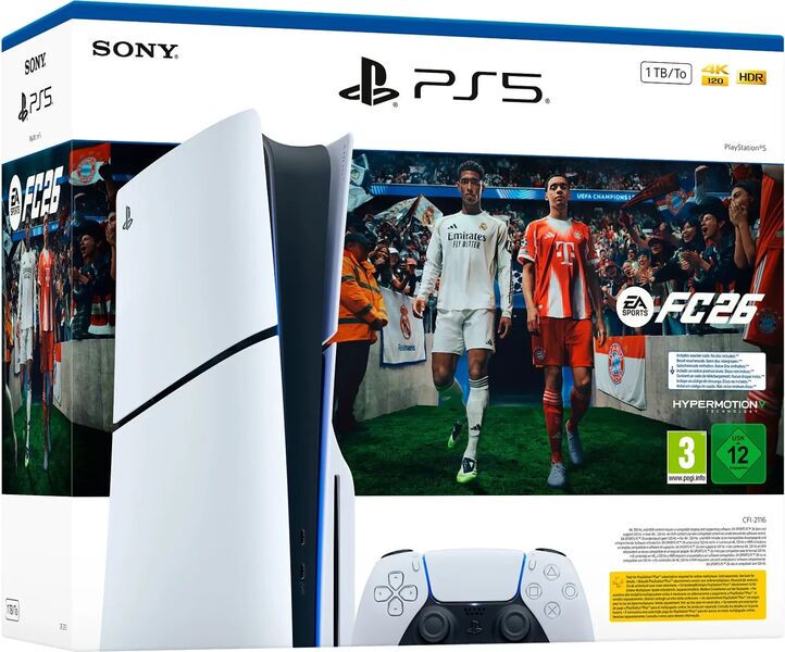 Sony PlayStation 5 Slim (PS5 Slim) | incl. game | 1 TB | Controller | white | EA Sports FC 26 1
