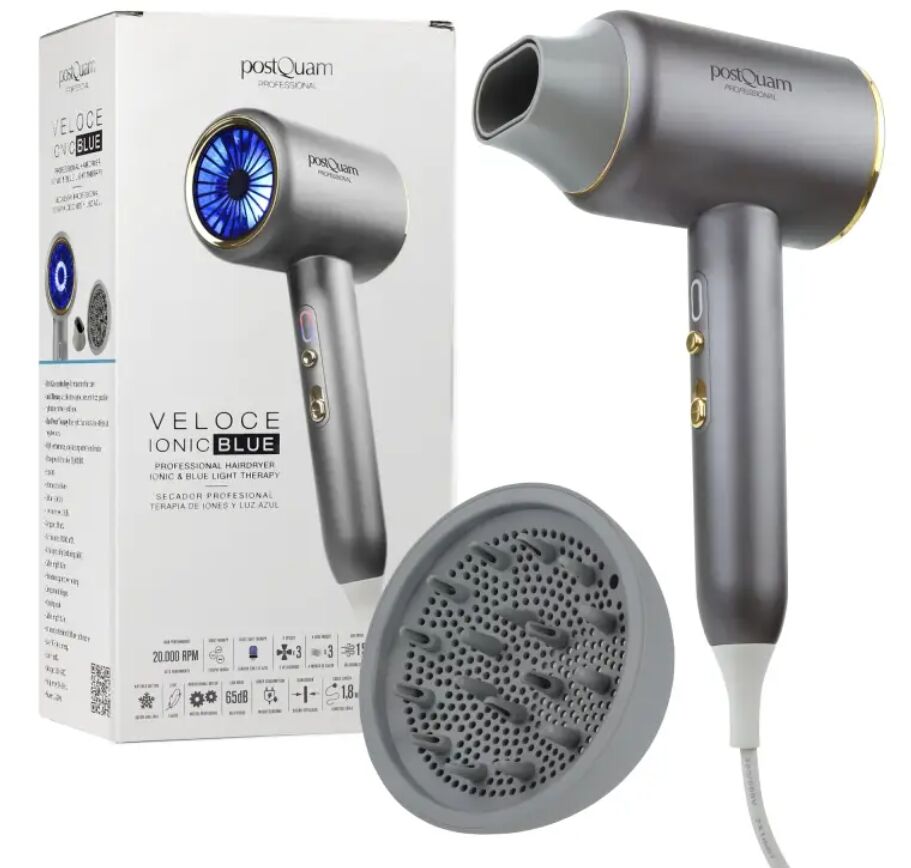 postQuam Veloce ionische blauwe haardroger - blauw | grijs
