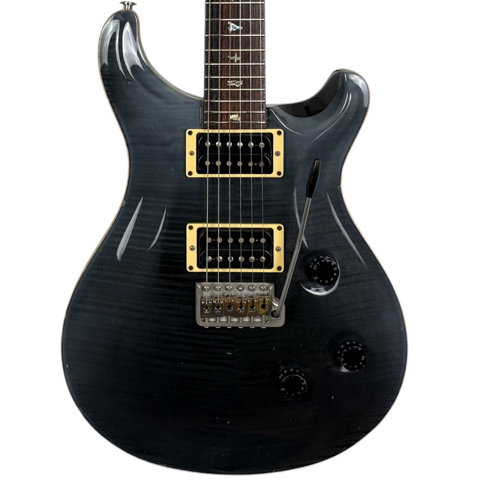 PRS Custom 24 10-Top 1997 - gevlamd esdoorn grijs zwart | grijs zwart