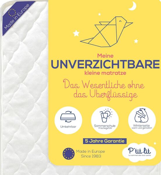 P'tit Lit - Essential baby mattress - 60x120 cm | wit, image 1 of 3