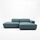 Pyllow corner sofa right chaise longue Feingewebe pigeon blue | petrol, thumbnail 2 of 4