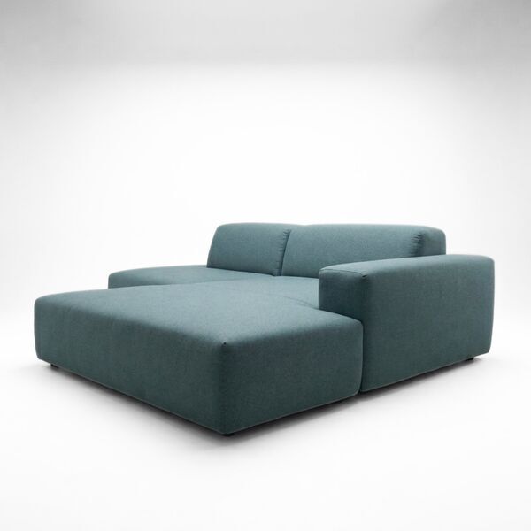 Pyllow corner sofa right chaise longue Feingewebe pigeon blue | petrol, image 3 of 4