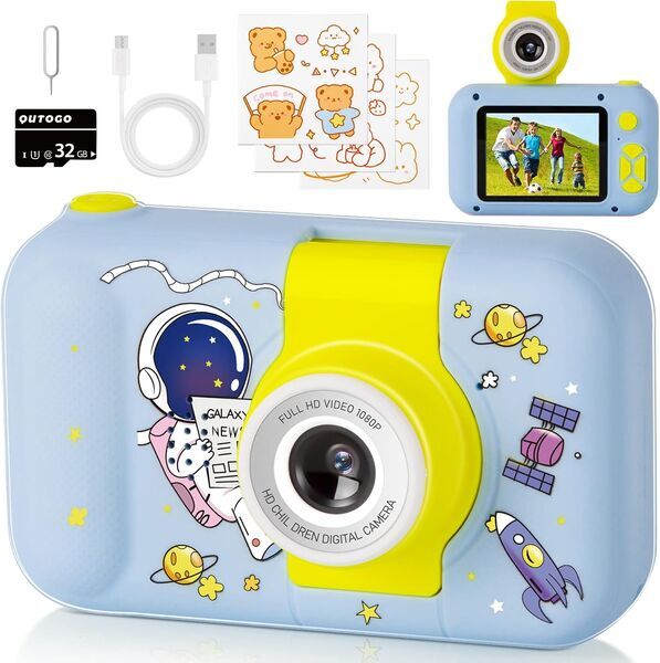QUTOGO X101 fotocamera digitale per bambini | blu/giallo, image 1 of 1