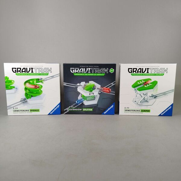 Ravensburger Bundle GraviTrax Splitter Jumper Spirale Set von 3 Kugelbahn Erweiterungene | mehrfarbig, image 1 of 5