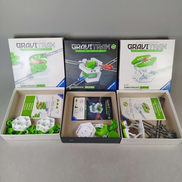 Ravensburger Bundle GraviTrax Splitter Jumper Spirale Set von 3 Kugelbahn Erweiterungene | mehrfarbig, image 3 of 5
