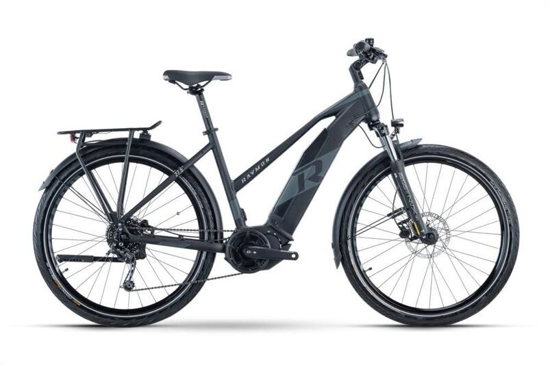 Raymon CrossRay E 4.0 (2021) | Trapez | grau/armor | 27.5" | 44 cm | 500 - 1000 km | Tektro RD-M350 2