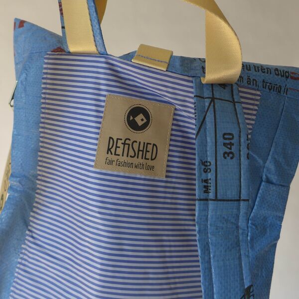 REFISHED - BACKPACK #FISH blue | blau aquafeed with pompoms 2