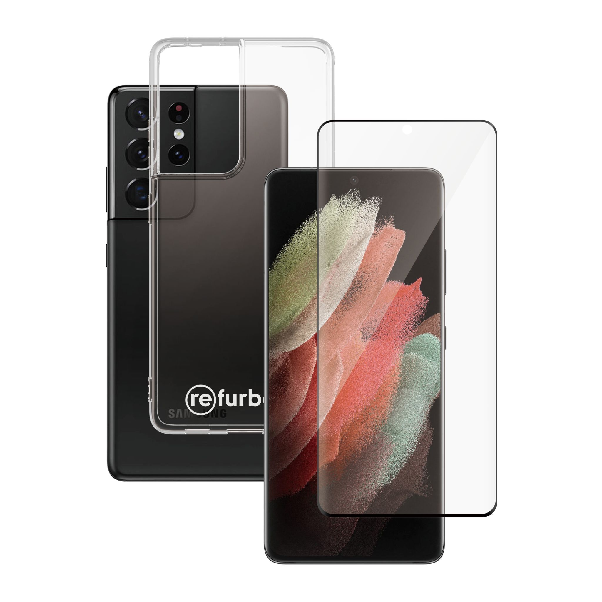 Hülle transparent & Displayschutz PanzerGlass Samsung Galaxy S21 Ultra 5G