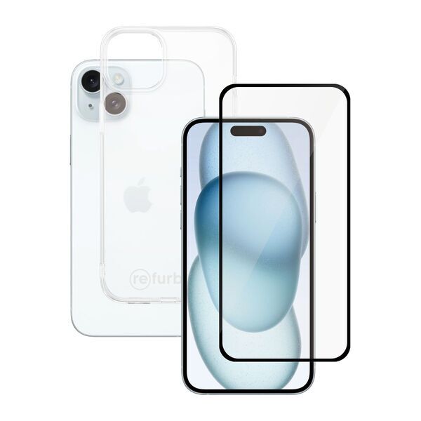 Housse de téléphone portable transparente & protection d'écran Refurbed | PanzerGlass™ | iPhone 15 Plus