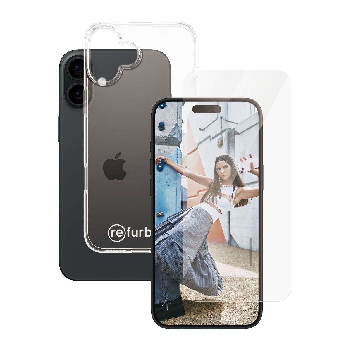 Hülle transparent & Displayschutz PanzerGlass iPhone 16 Plus