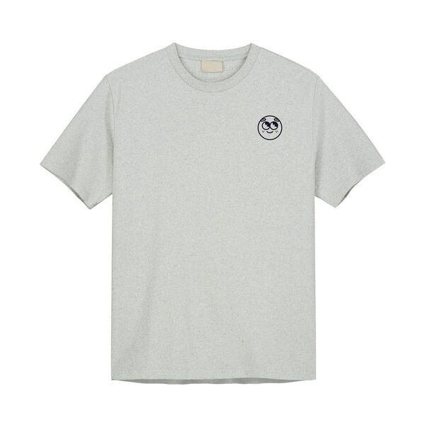 refurbed - Zirkuläres Unisex T-Shirt Happy Print | grau | Größe L