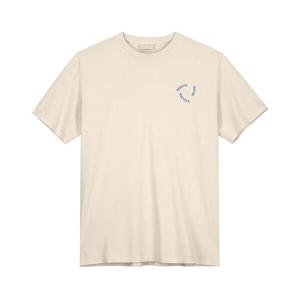 refurbed - Zirkuläres Unisex T-Shirt Reduce Print | sand | Größe L