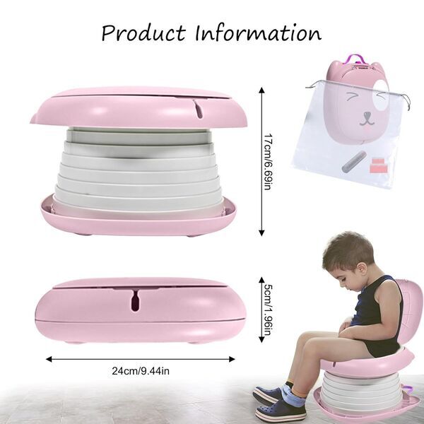 Xinyudaily Reise-Klapptöpfchen Kinder | pink 2