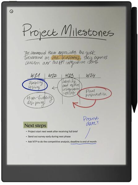 reMarkable Paper Pro | Paper Tablet | szary | Book Folio kobaltowy | Marker Plus 1