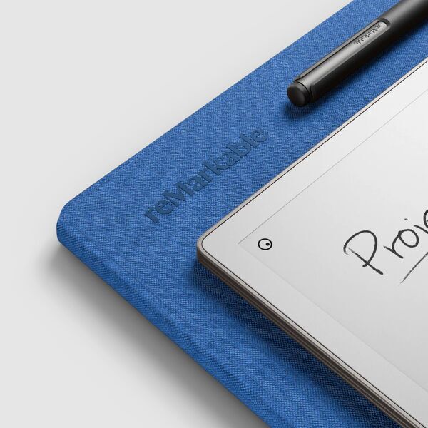 reMarkable Paper Pro | Paper Tablet | grijs | Book Folio kobaltblau | Marker Plus 4
