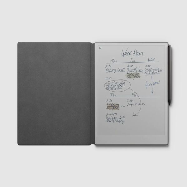 reMarkable Paper Pro | Paper Tablet | black | Book Folio Premium leather black | Marker Plus 4