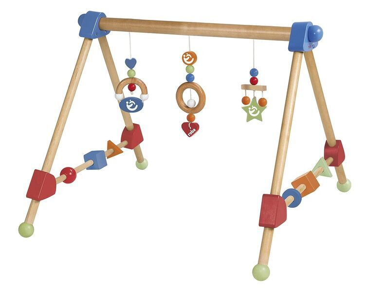 Roba Baby Spielbogen aus Holz mit Ring, Kugel & Form Anhängern | multicolored 1