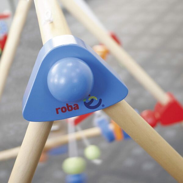 Roba Baby Spielbogen aus Holz mit Ring, Kugel & Form Anhängern | multicolored 2