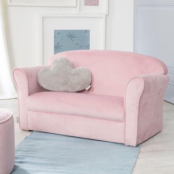 roba Lil Sofa children's sofa velvet | pink, image 2 of 3
