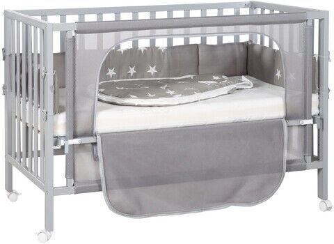 Roba Room Bed "Safe Asleep" Beistellbett | grau | Little Stars 1