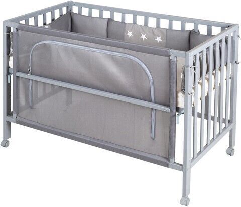 Roba Room Bed "Safe Asleep" Beistellbett | grau | Little Stars 2