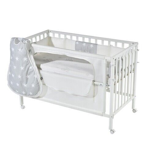 Roba Room Bed "Safe Asleep" Beistellbett | weiß | Little Stars 1