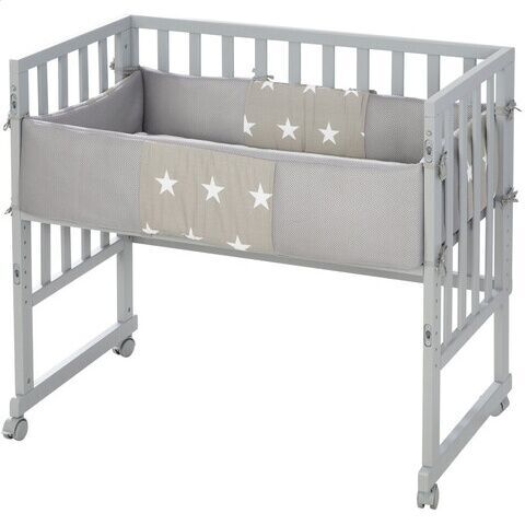 Roba Safe Asleep Little Stars Stuben- & Beistellbett | gray 1