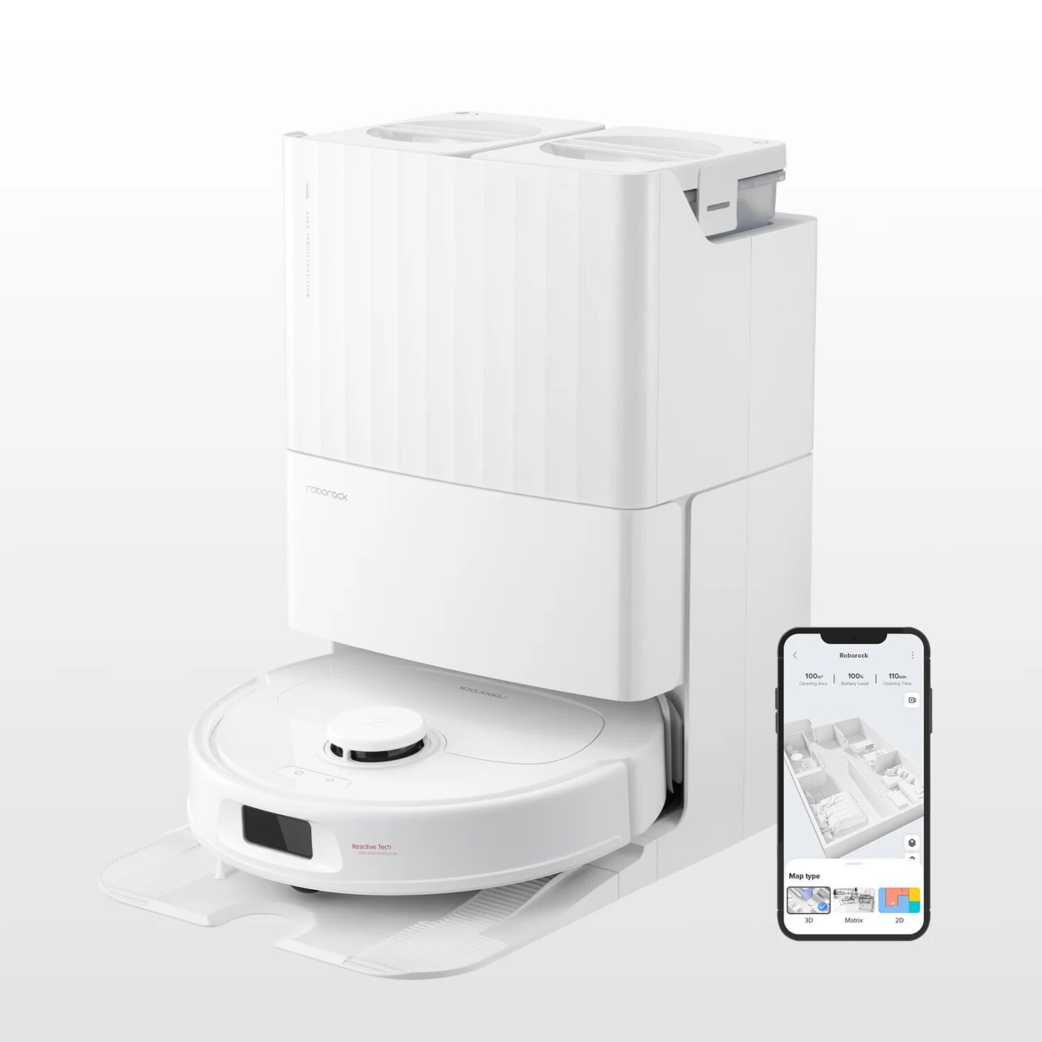 Roborock Qrevo S Staubsaugerroboter mit Wischfunktion inkl. Absaugstation weiß