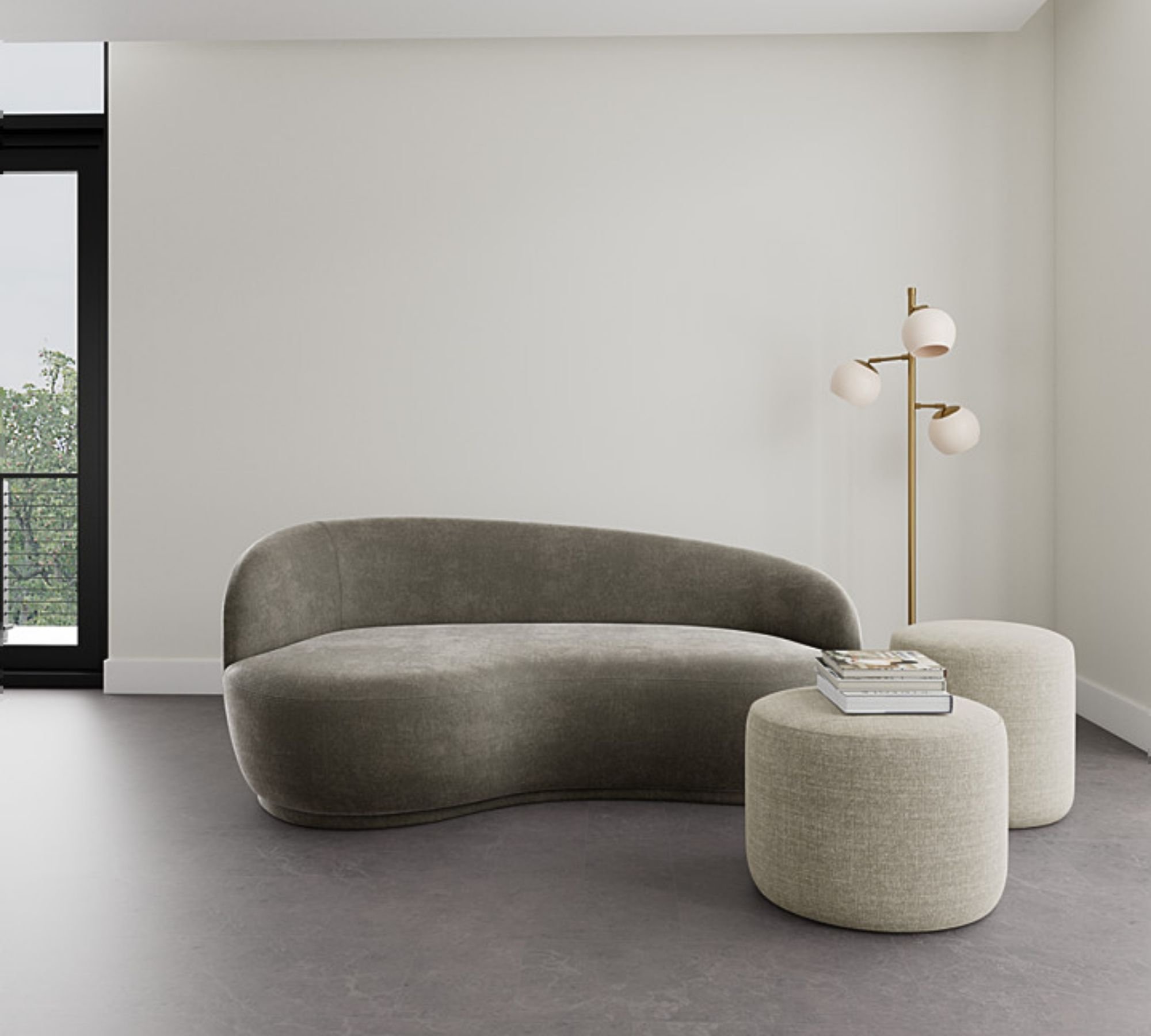 ros soffa 2,5-sitssoffa Planet Grey Green