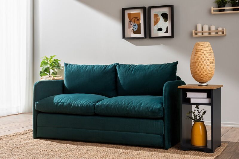 Saga Xl sofa bed 2-seater Petrol green | multicolored, image 2 of 4