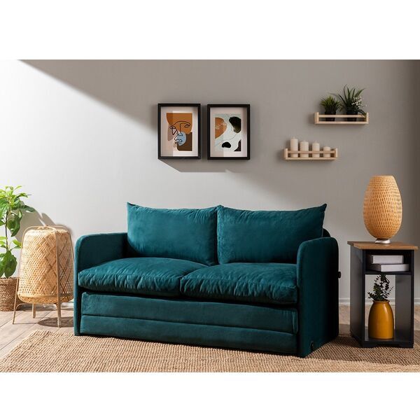 Saga Xl sofa bed 2-seater Petrol green | multicolored, image 3 of 4