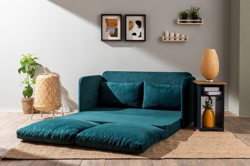 Saga Xl sofa bed 2-seater Petrol green | multicolored, image 4 of 4