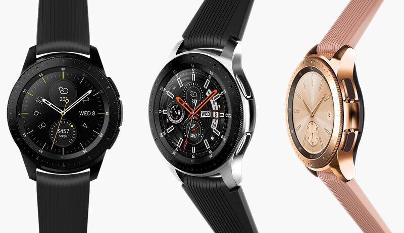 Samsung Galaxy Watch 42mm (2018) | or rose | Bracelet en cuir rose 2