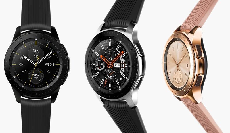 Samsung Galaxy Watch 42mm (2018) | rosegold | Lederarmband braun