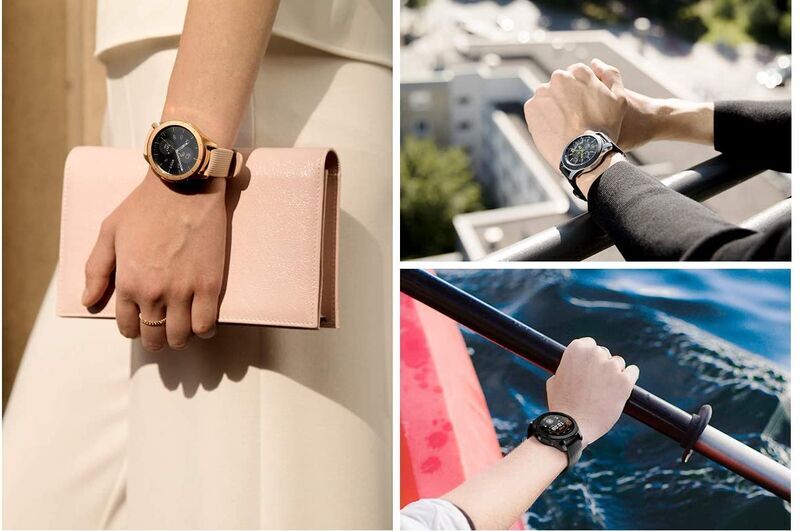 Samsung Galaxy Watch 42mm (2018) | rosegold | Lederarmband braun 2
