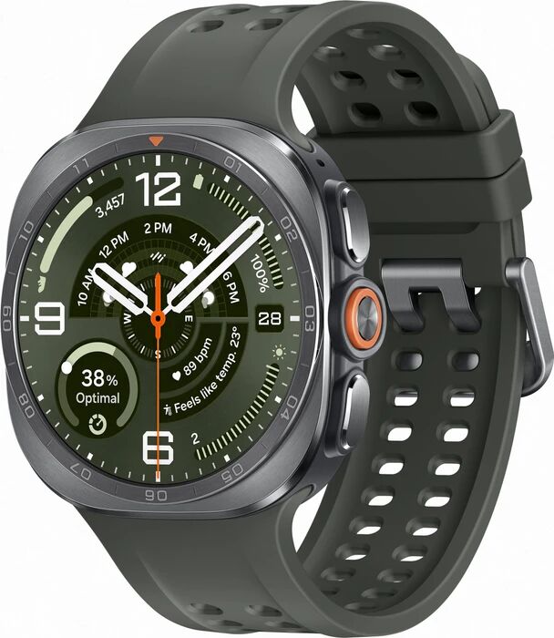 Samsung Galaxy Watch Ultra2 (2026) | Titaniumzilver | Marineband S/M/L | Olijf
