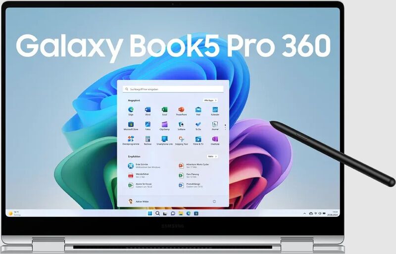 Samsung Galaxy Book5 Pro 360 | Core Ultra 7 256V | 16" | 16 GB | 512 GB SSD | Win 11 Home | argent | FR 2
