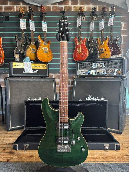 Schecter Japan RJ-1-24-VTR See-Thru Green Electric Guitar | green, image 1 of 5
