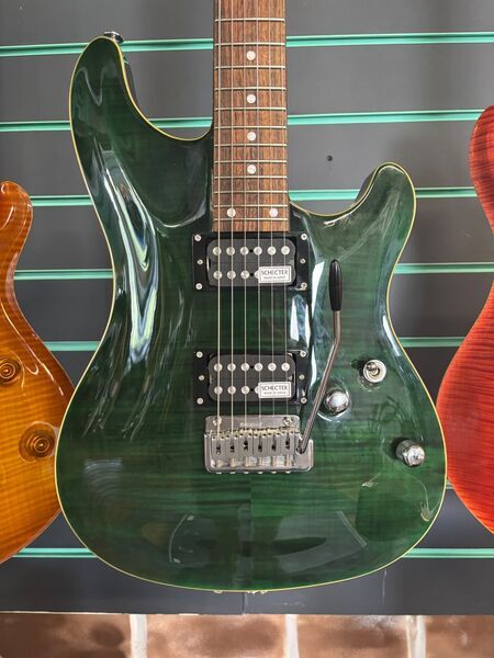Schecter Japan RJ-1-24-VTR See-Thru Green Electric Guitar | green, image 2 of 5