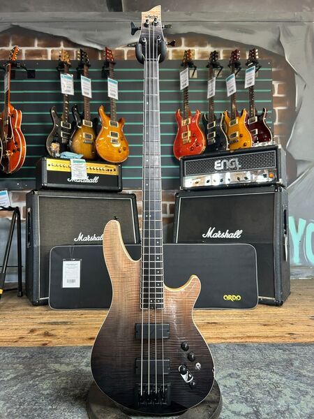 Schecter SLS Elite-4 Black Fade Burst 2022 Electric Bass | Black Burst, image 1 of 5