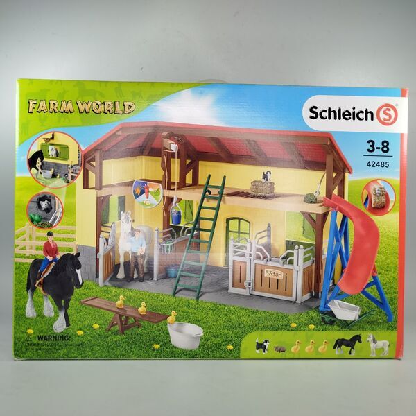 Schleich Großer Pferdestall 42344 – mit Wohnhaus, Figuren & Zubehör | mehrfarbig 1