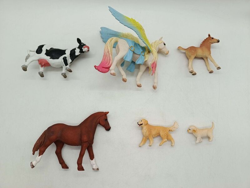 Schleich Tiere Bundle 6 Teile Tierfiguren Pferd Fohlen Kuh Hund Pegasuse | mehrfarbig, image 1 of 4