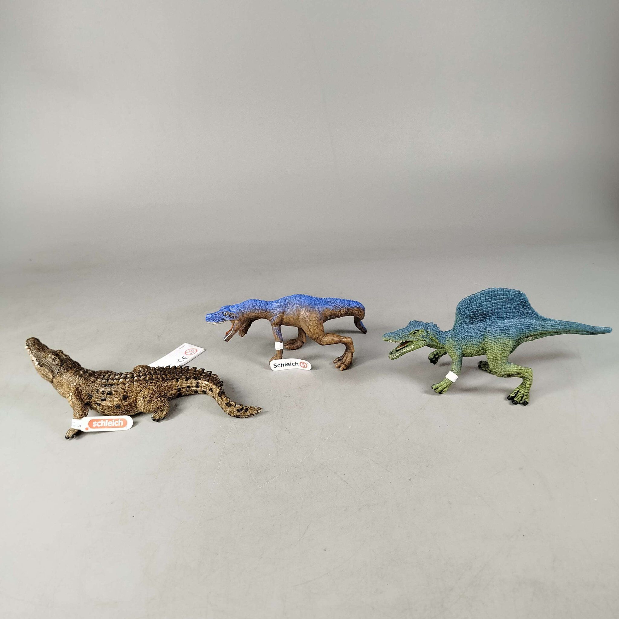 Schleich Tiere Bundle Dinosaurier Set von 3 Krokodil, Postosuchus & Spinosauruse