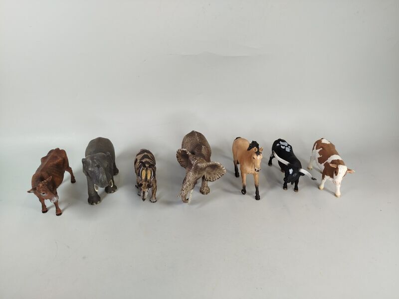 Schleich Tierfiguren Konvolut - Elefant, Dinosaurier, Pferd, Kuh | mehrfarbig 2