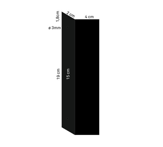 Schranktürgriff Stahl Pulverbeschichtet Schwarz | schwarz, image 4 of 4