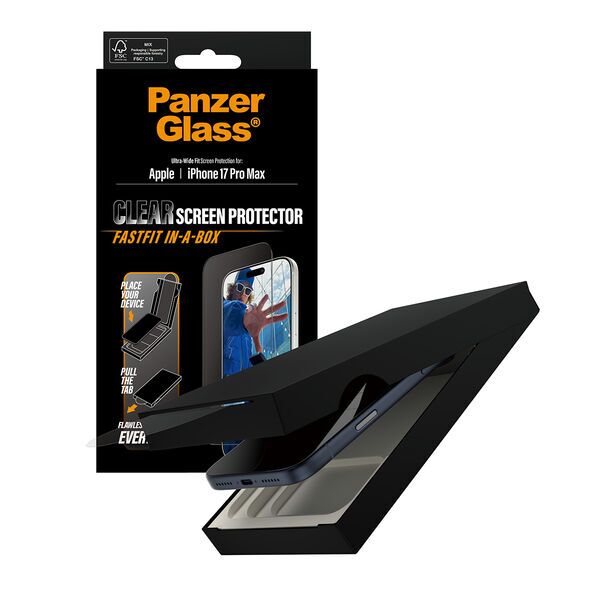 Ekrano apsauga iPhone (Easy Install Kit) | PanzerGlass™ | iPhone 17 Pro Max/iPhone 18 Pro Max | skaidri, image 2 of 3