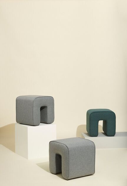 Sculpture Pouf grå från Hübsch