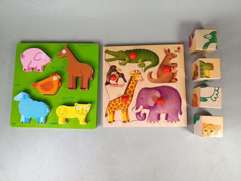 Selecta Spiel Bundle Zoo 2051 Set of 3 Wooden Puzzles, Peg Puzzle & Picture Cubes | multicoloured, image 3 of 4