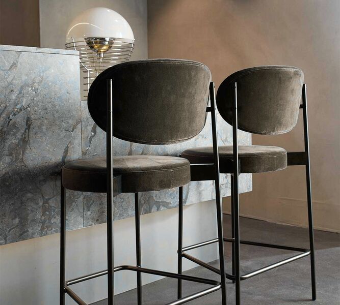 Series 430 stool velvet Taupe | Taupe, image 1 of 4