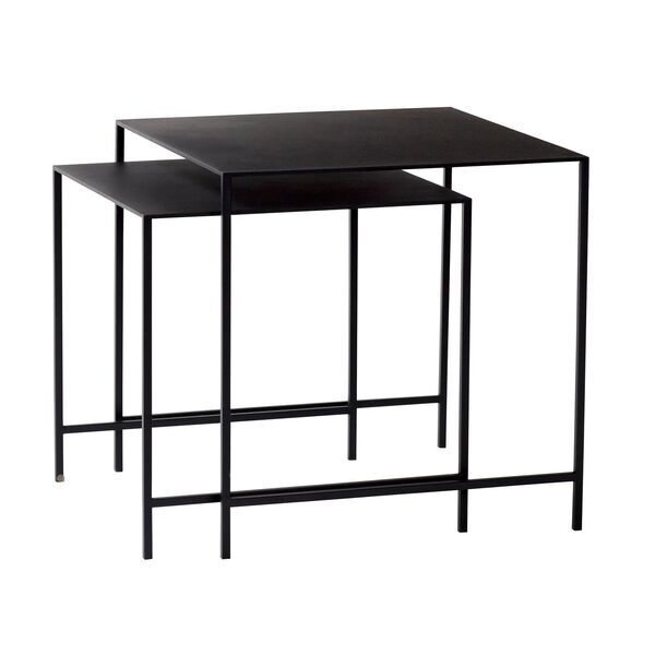 Set 2 Beistelltische Nest 45cm & 40cm Schwarz | schwarz, image 1 of 4